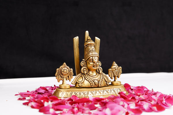 Tirupati Venkateshwara Balaji Brass Bust Idol